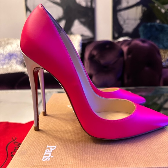 Christian Louboutin So Kate 120 Fluo Mat/Jazz Calf Heel Fushia/White EU 39.5 - Picture 7 of 12